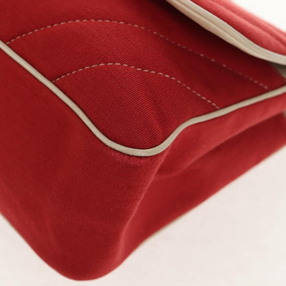 Chanel Leo Lion Flap Bag Chevron Jersey, RED, COTTON, Shoulder bag