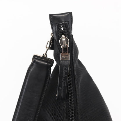 Salvatore Ferragamo Vala Shoulder Bag Nylon, Black, Nylon, Shoulder Bag