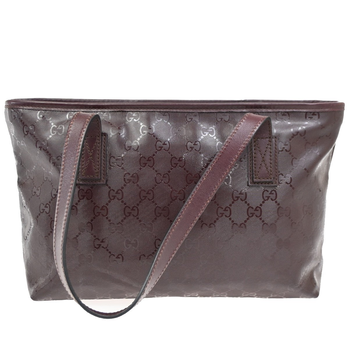 Gucci Plus Tote GG Imprime, Burgundy, PVC, Shoulder Bag