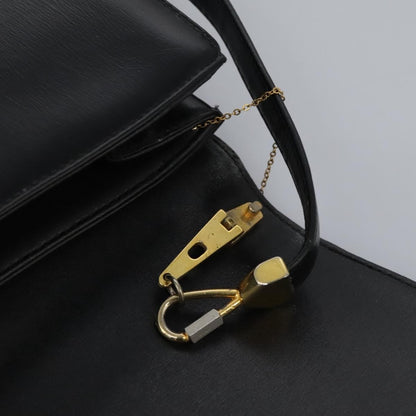Christian Dior Vintage Shoulder Bag Leather, BLACK, LEATHER, Shoulder bag