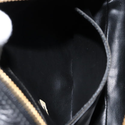 Chanel Vintage Toiletry Pouch Leather, Black, Leather, Clutch