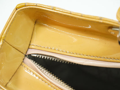 Christian Dior Vintage Lady Dior Bag Cannage Quilt Patent, BEIGE, PATENT_LEATHER, Handbag