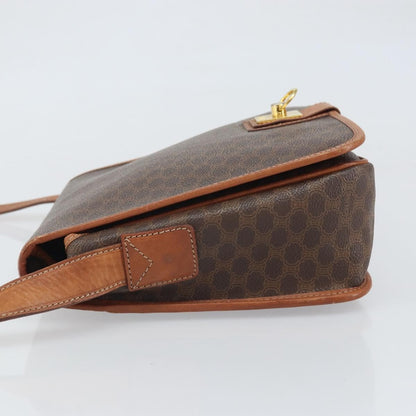 Celine Vintage Macadam Shoulder Bag Canvas and Leather, BROWN, CANVAS, Shoulder bag