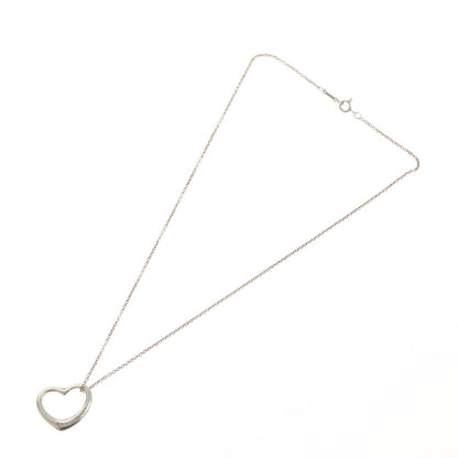 Tiffany & Co. Elsa Peretti Open Heart Pendant Necklace Sterling Silver, SILVER, SILVER, Necklace