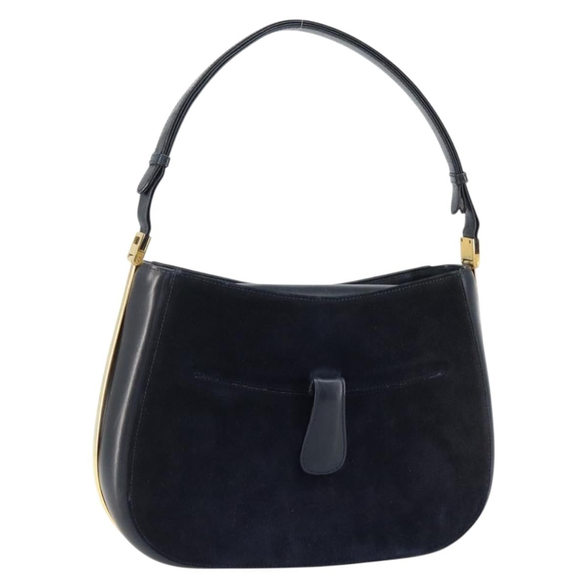 Gucci Vintage Handbag Suede, NAVY, SUEDE, Handbag