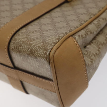 Celine Vintage Macadam Handbag Canvas and Leather, Beige, Canvas, Handbag