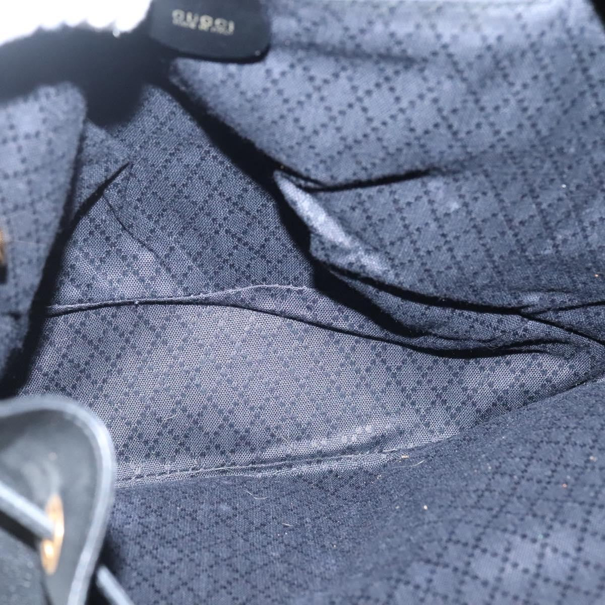 Gucci Vintage Bamboo Backpack Leather, BLACK, LEATHER, Backpack