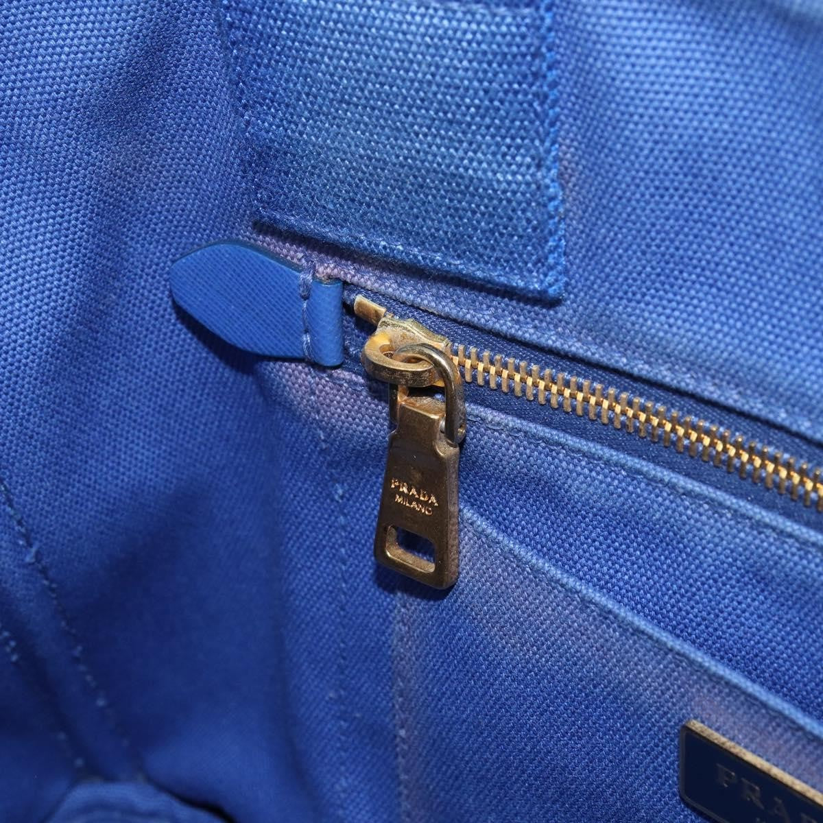 Prada Canapa Open Tote Canvas, BLUE, CANVAS, Tote bag