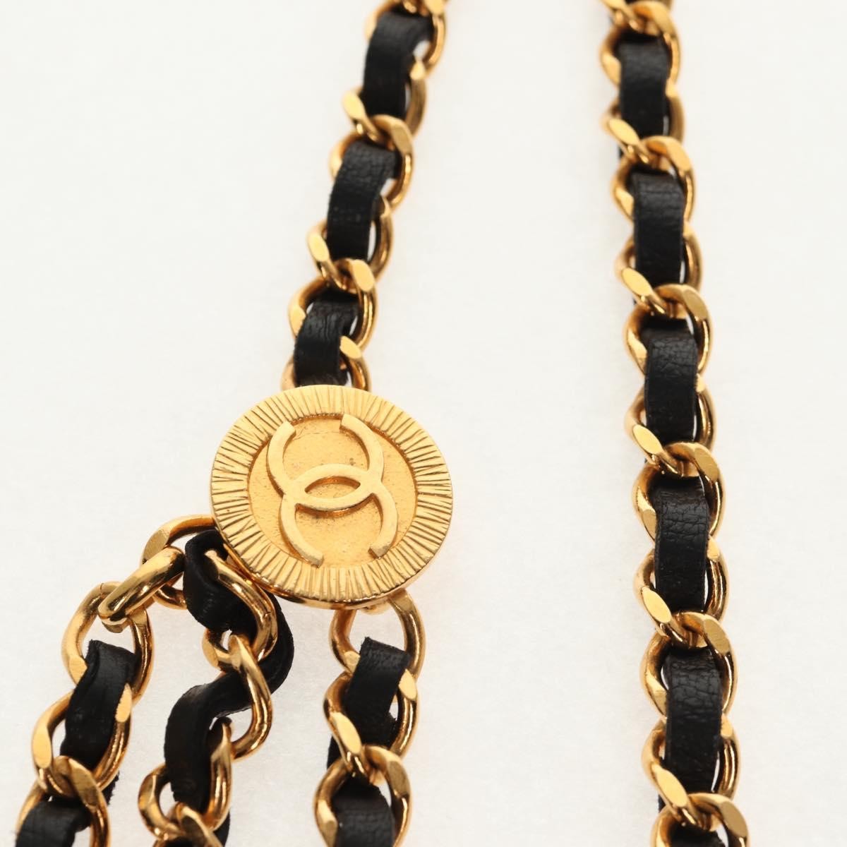 Chanel Vintage Multi-Chain Medallion Belt Metal and Leather, GOLD, METAL, Belts