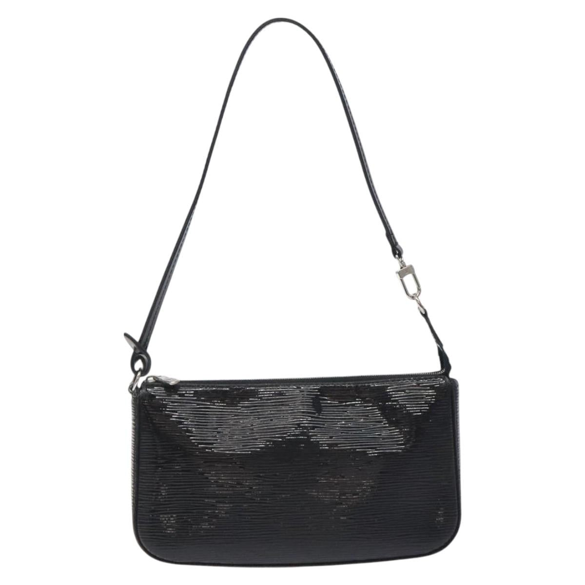Louis Vuitton Pochette Accessoires NM Electric Epi Leather, BLACK, LEATHER, Clutche & pouche