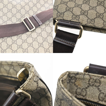 Gucci Zip Top Messenger Bag GG Coated Canvas, BROWN, CANVAS, Shoulder bag