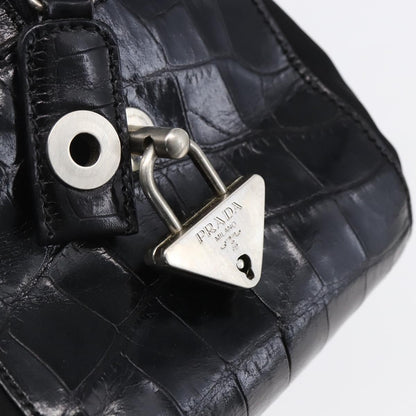 Prada Vintage Shoulder Bag Nylon and Leather, BLACK, NYLON, Shoulder bag