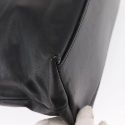 Chanel Chain Tote Leather, Black, Leather, Handbag