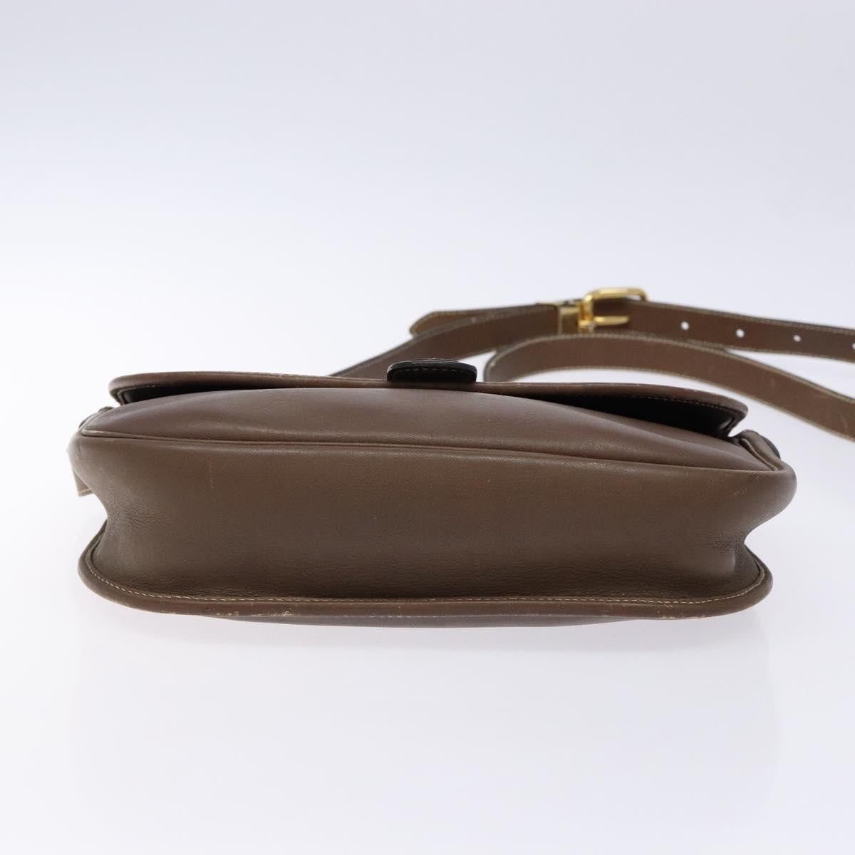 Christian Dior Vintage CD Flap Shoulder Bag Leather, BROWN, LEATHER, Shoulder bag