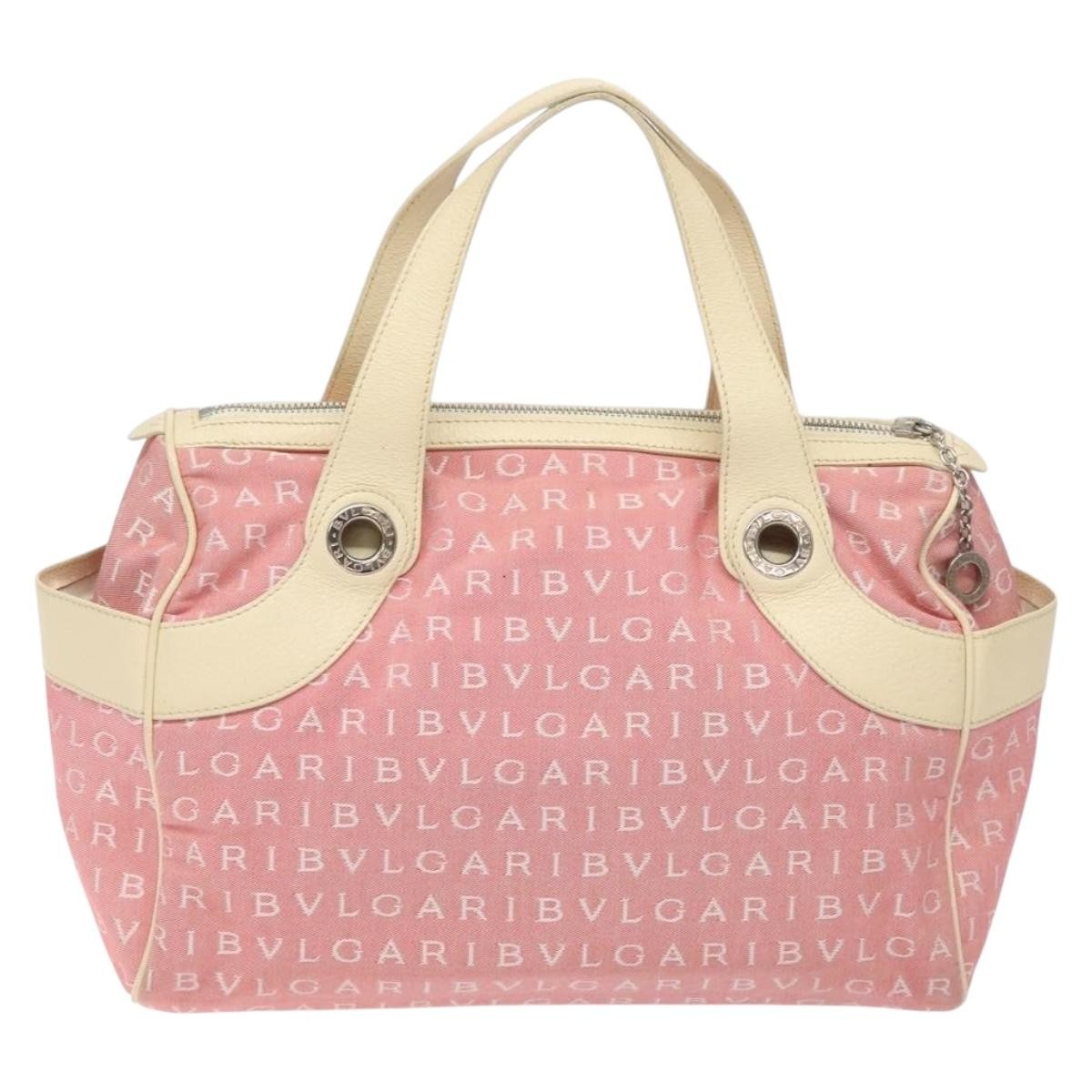 Bvlgari B.Zero1 Logomania Bag Canvas with Leather, PINK, CANVAS, Handbag