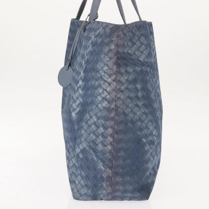 Bottega Veneta Intrecciolusion Tote Printed Nylon, BLUE, NYLON, Tote bag