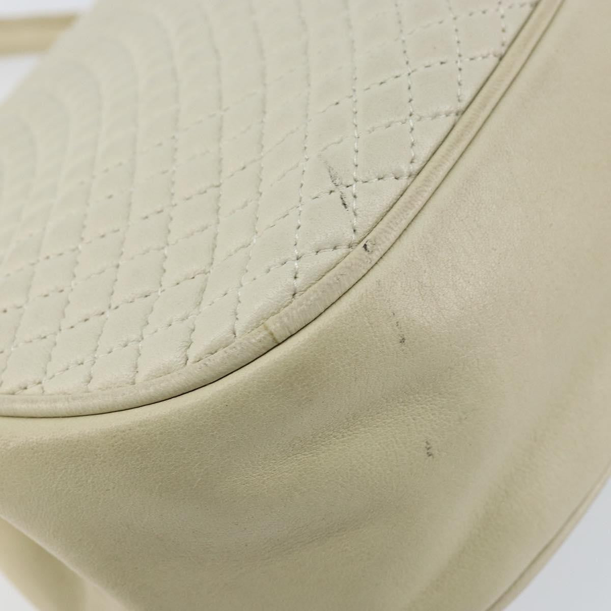 Bally Vintage Handbag Quilted Leather, White, Leather, Handbag