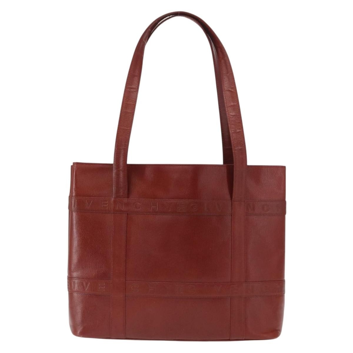 Givenchy Vintage Tote Bag Leather, BROWN, LEATHER, Tote bag