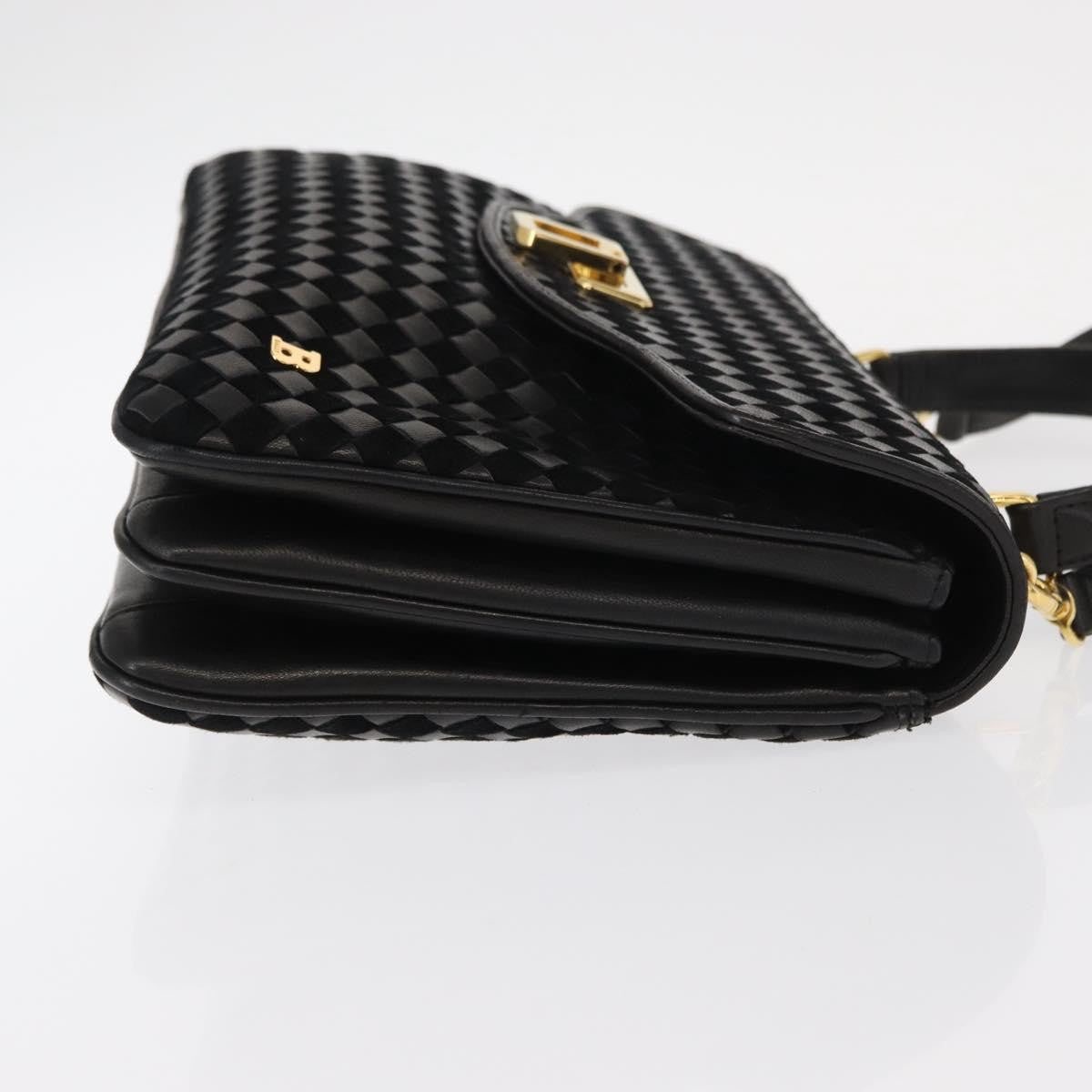 Bally Vintage Handbag Leather, BLACK, LEATHER, Handbag