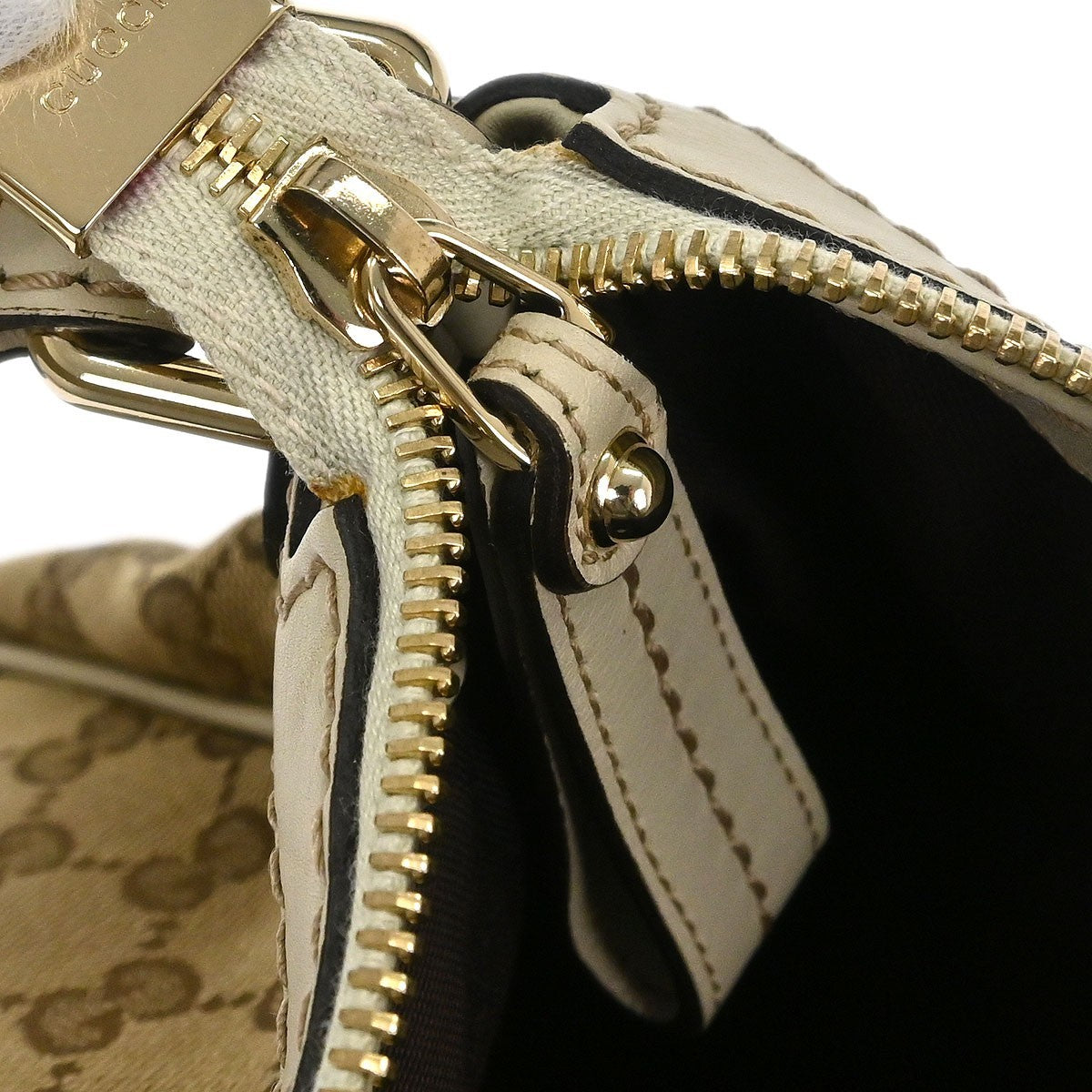 Gucci Sukey Hobo GG Canvas with Leather, BEIGE, CANVAS, Handbag