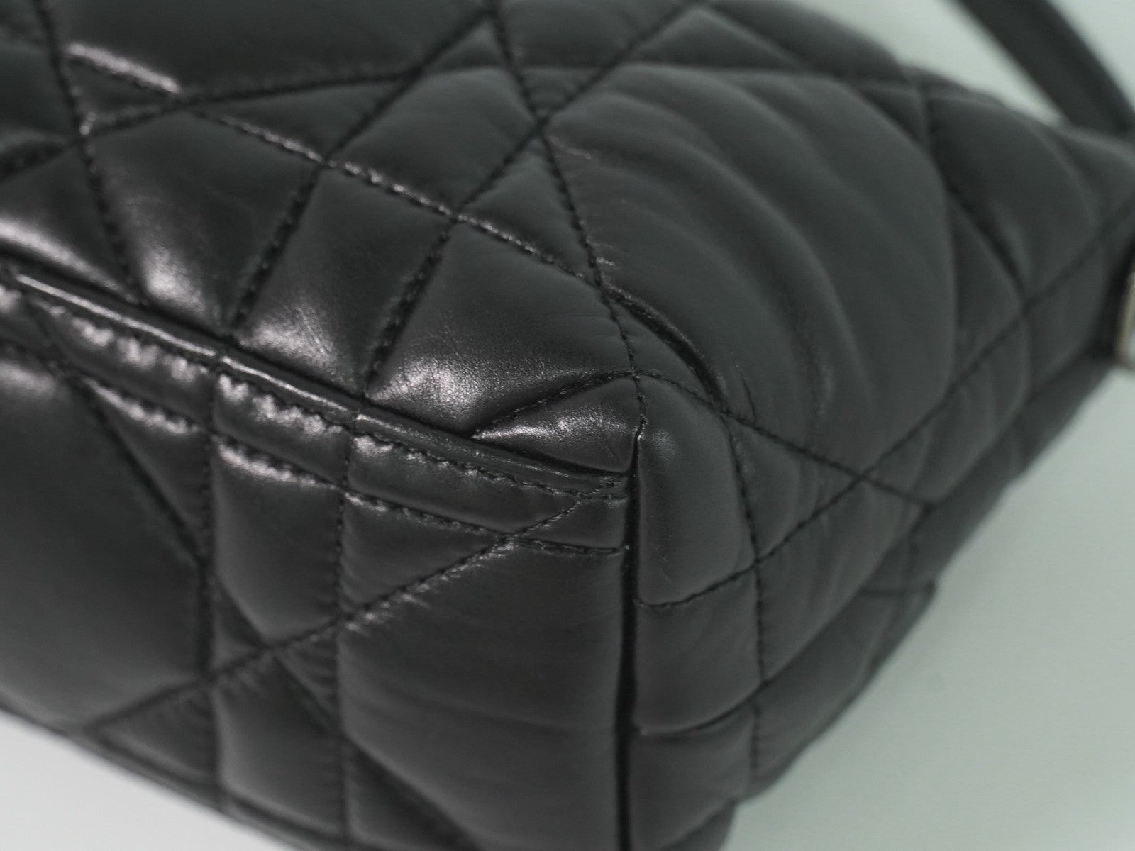 Christian Dior DiorTravel Nomad Pouch Macrocannage Quilt Calfskin, Black, Leather, Clutch