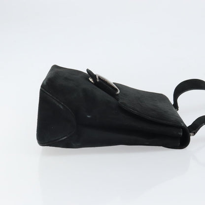 Salvatore Ferragamo Vala Shoulder Bag Suede, BLACK, SUEDE, Shoulder bag