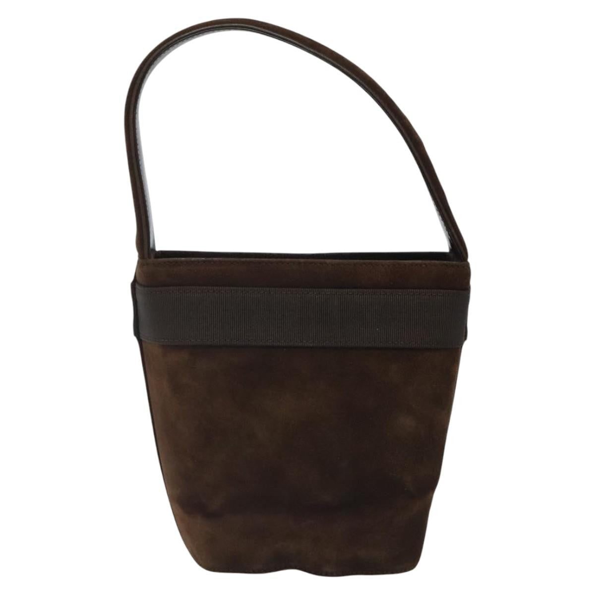 Salvatore Ferragamo Vala Handbag Suede, BROWN, SUEDE, Handbag