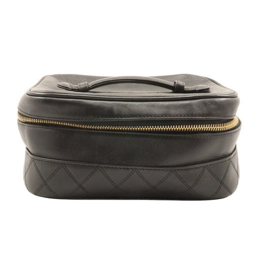 Chanel Vintage Cosmetic Case Lambskin, BLACK, LEATHER, Clutche & pouche