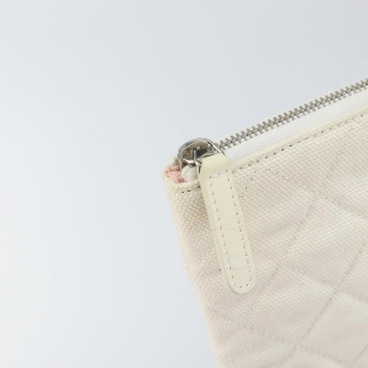 Chanel Coco Cuba Pouch Printed Quilted Canvas, WHITE, CANVAS, Clutche & pouche