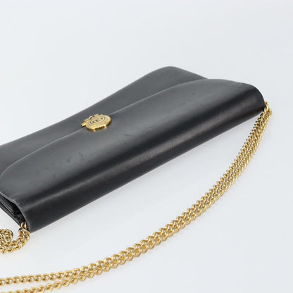 Christian Dior Vintage Chain Flap Shoulder Bag Leather, BLACK, LEATHER, Shoulder bag
