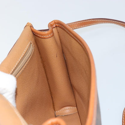 Celine Circle Logo Shoulder Bag Canvas, BROWN, CANVAS, Shoulder bag