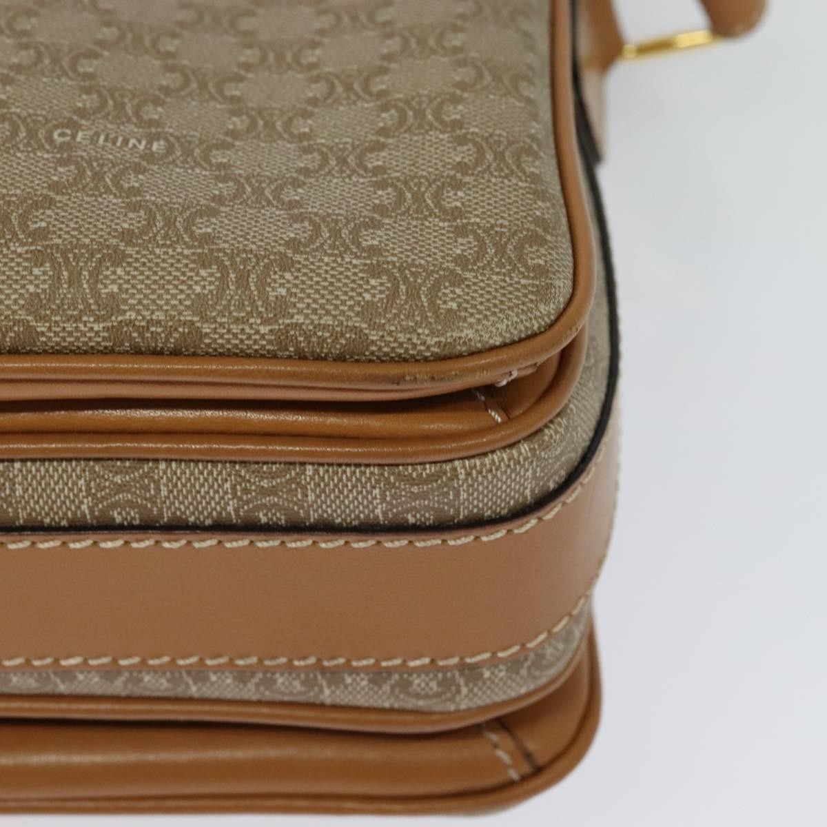 Celine Macadam Shoulder Bag Canvas, BEIGE, CANVAS, Shoulder bag