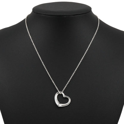 Tiffany & Co. Elsa Peretti Open Heart Pendant Necklace Sterling Silver, SILVER, SILVER, Necklace