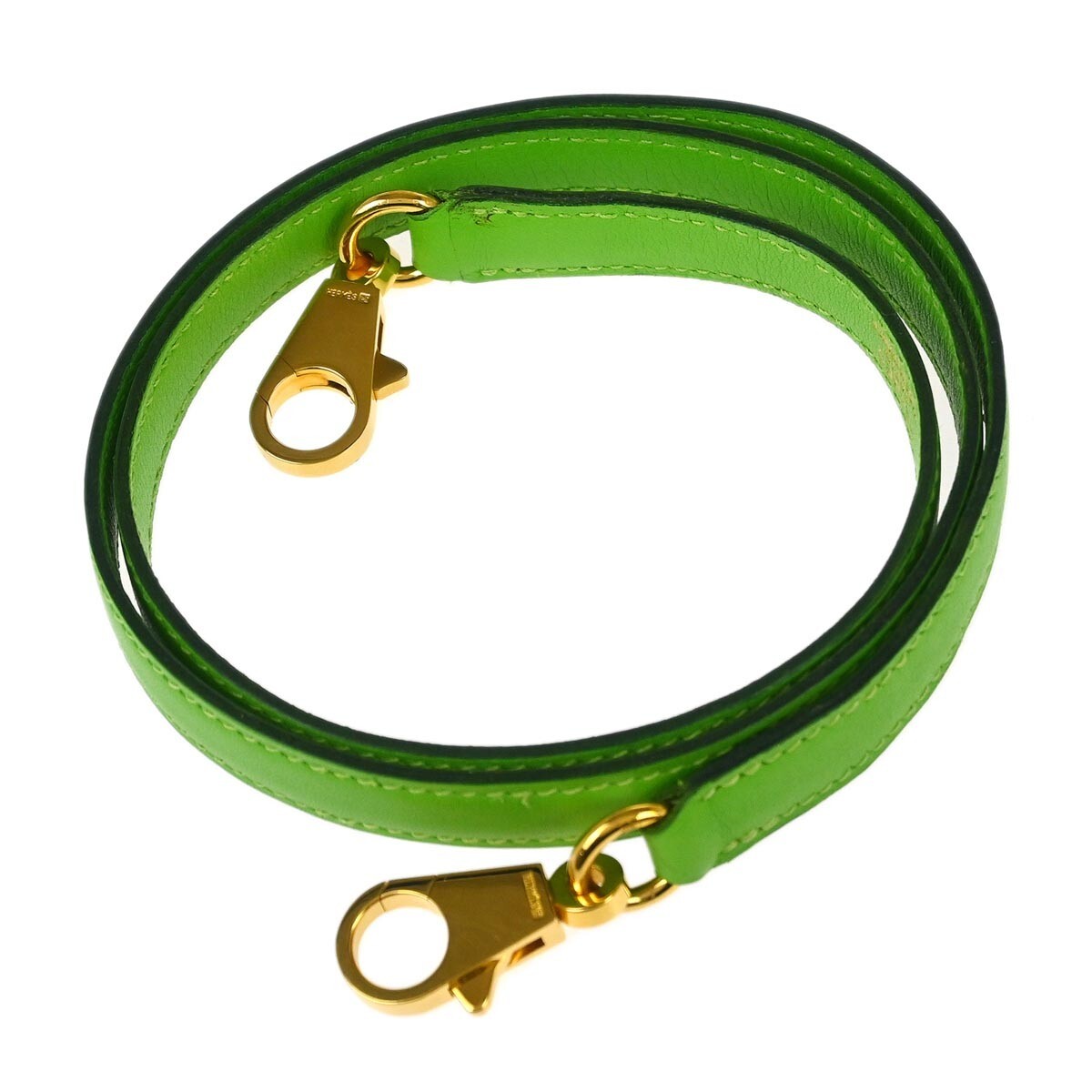 Hermes Kelly Shoulder Strap Leather, GREEN, LEATHER, Straps