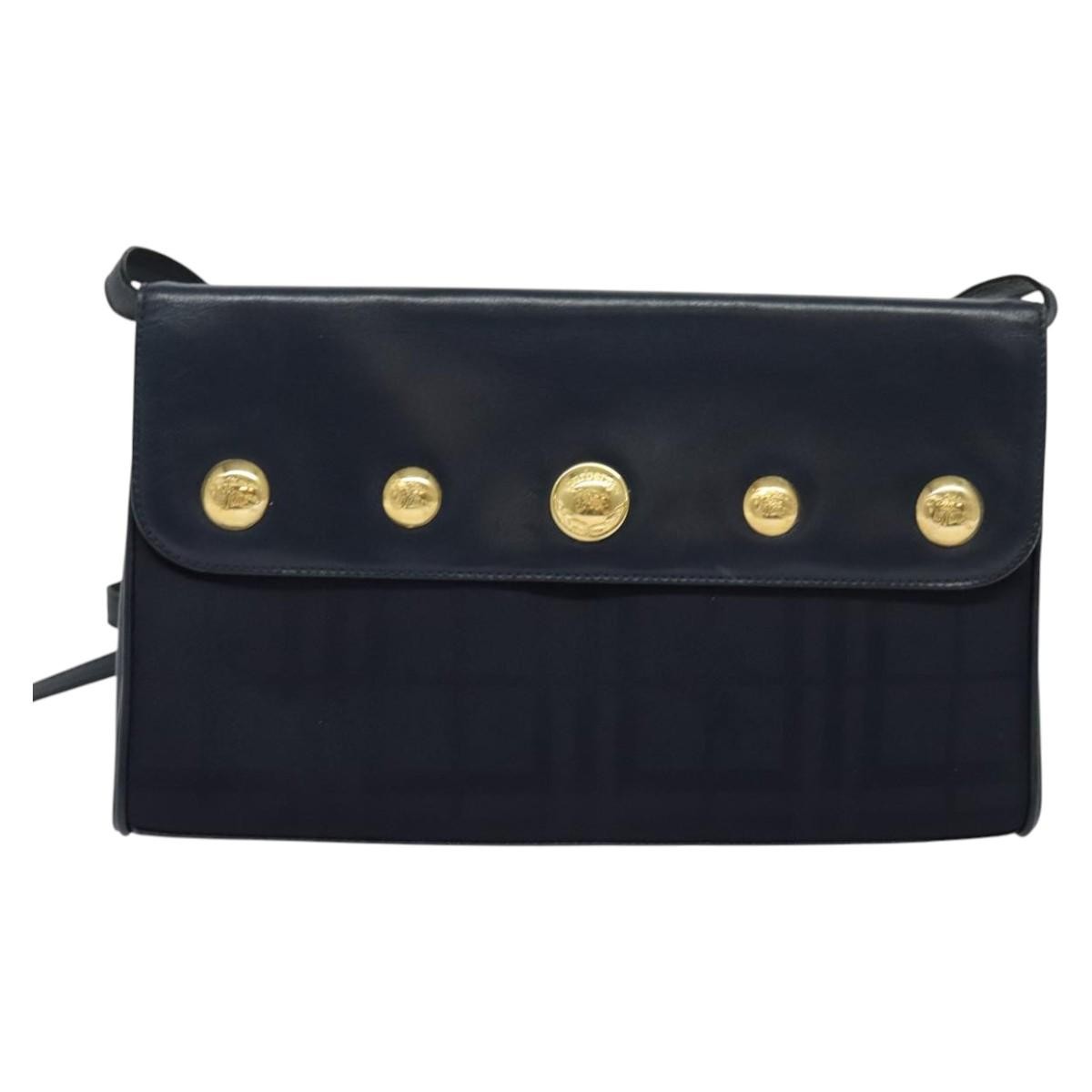 Burberry Flap Shoulder Bag Canvas, NAVY, CANVAS, Shoulder bag