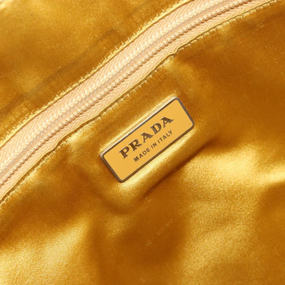 Prada Bowler Bag Canvas with Leather, BEIGE, CANVAS, Handbag