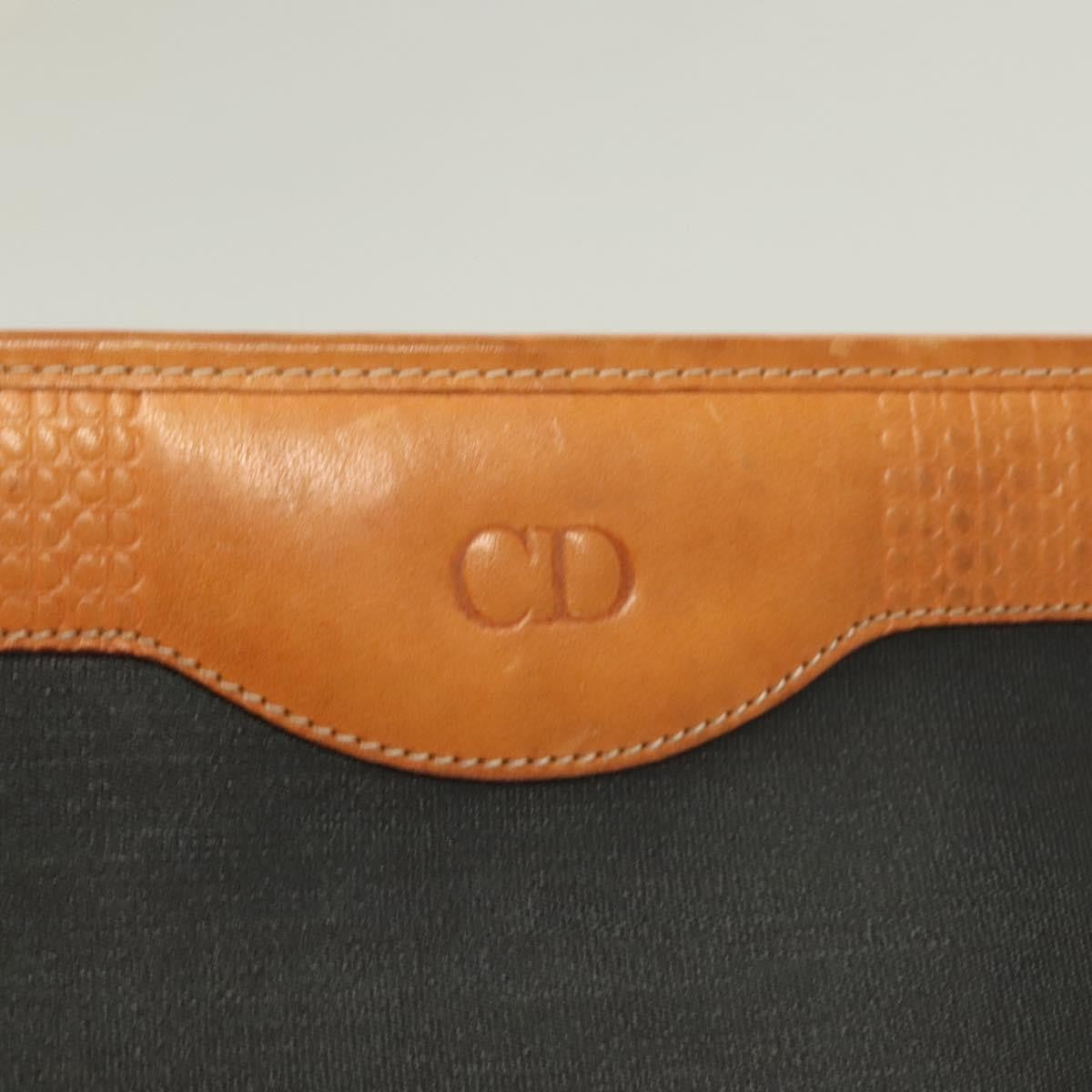 Christian Dior Vintage Zip Pochette Canvas and leather, BLACK, PVC, Clutche & pouche