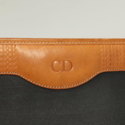 Christian Dior Vintage Zip Pochette Canvas and leather, BLACK, PVC, Clutche & pouche
