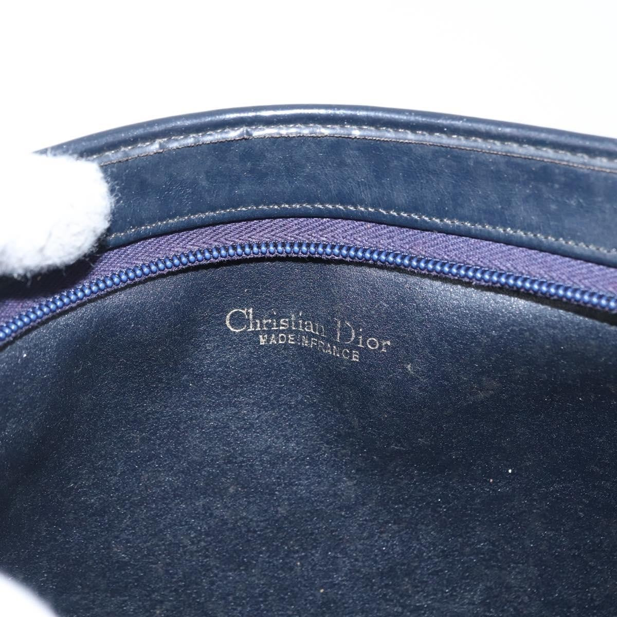 Christian Dior Vintage Trotter Shoulder Bag Canvas, NAVY, CANVAS, Shoulder bag
