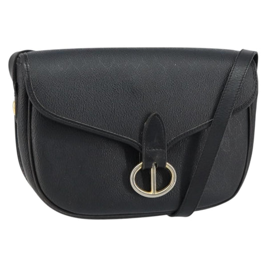 Christian Dior Vintage Honeycomb Flap Crossbody Bag Canvas and Leather, BLACK, CANVAS, Shoulder bag