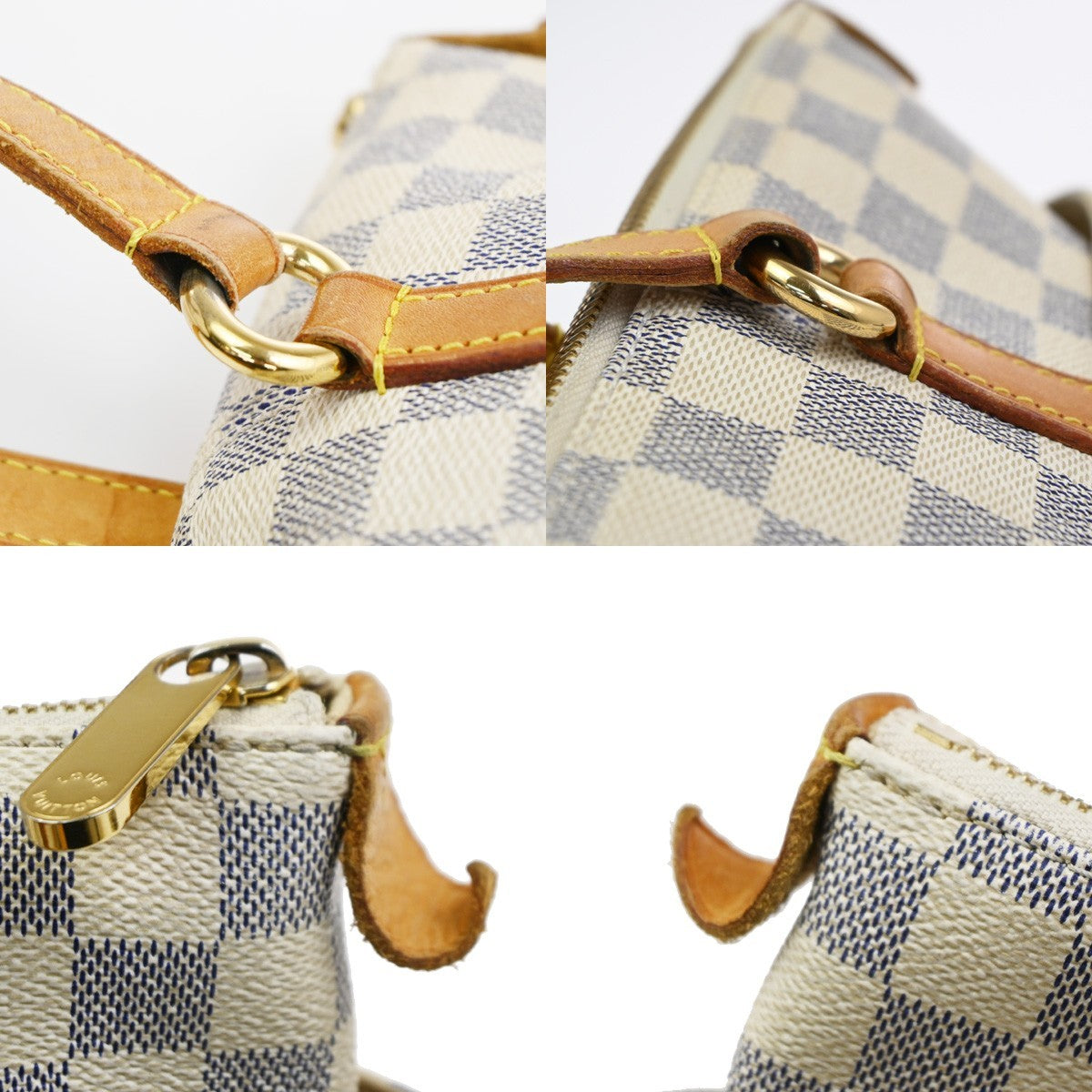 Louis Vuitton Totally Handbag Damier azur, WHITE, CANVAS, Shoulder bag