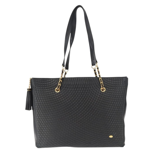 Bally Vintage Tote Bag Quilted Leather, BLACK, LEATHER, Tote bag