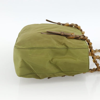Prada Vintage Tote Tessuto, Khaki, Nylon, Tote Bag