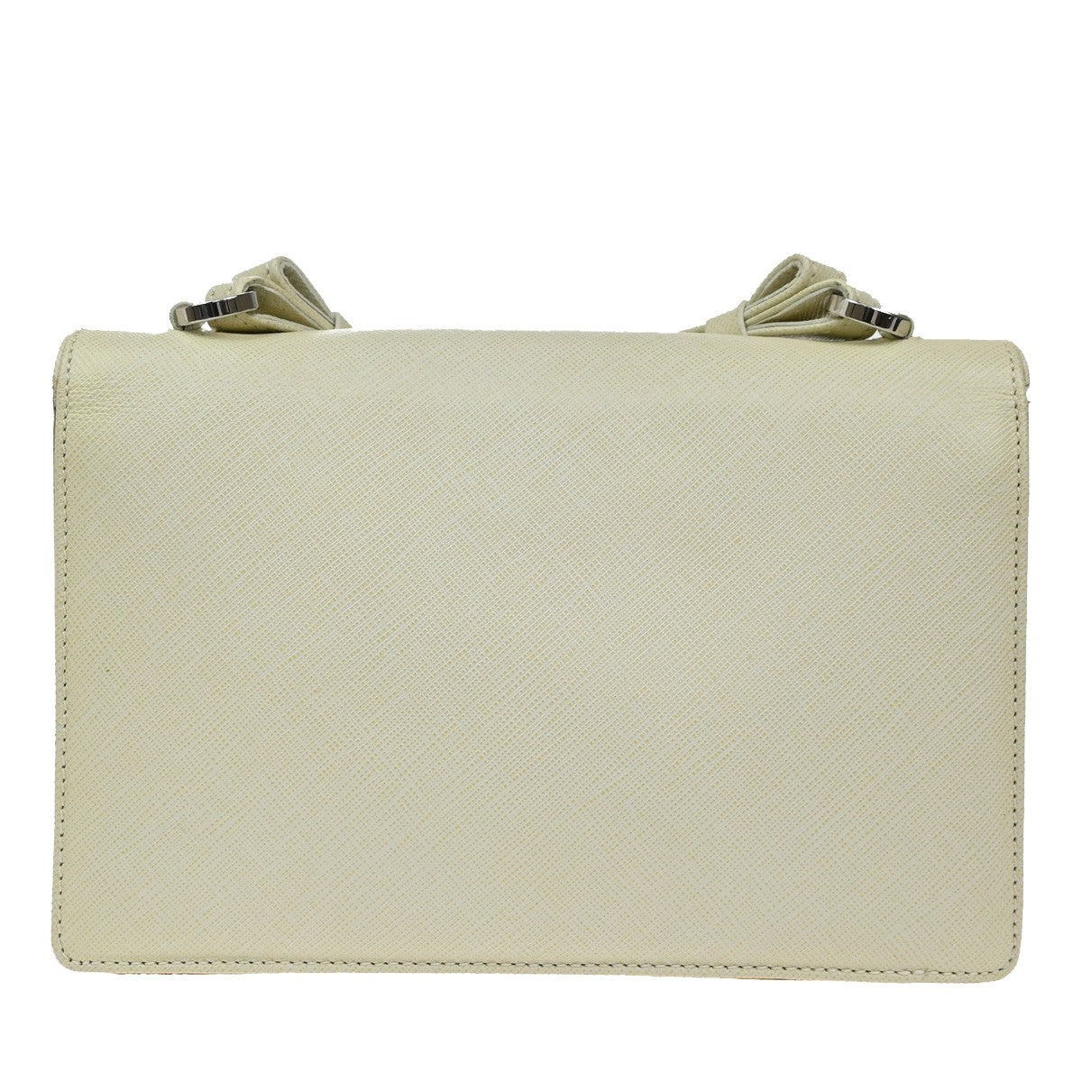 Salvatore Ferragamo Gancini Shoulder Bag Leather, WHITE, LEATHER, Shoulder bag