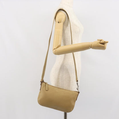 Celine Vintage Shoulder Bag Leather, BEIGE, LEATHER, Shoulder bag