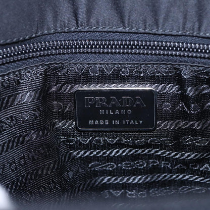 Prada Bowling Shoulder Bag Tessuto, BLACK, NYLON, Shoulder bag