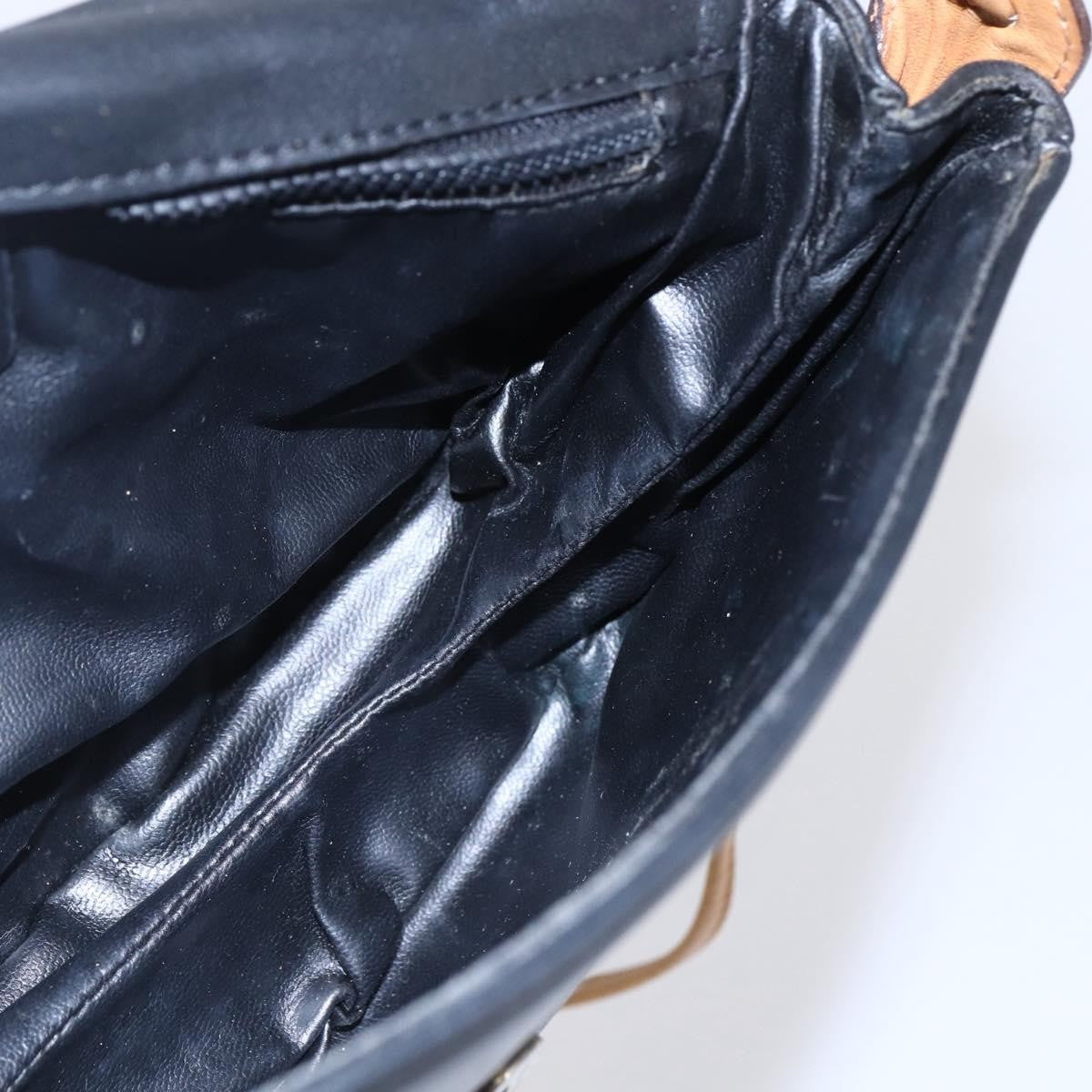 Celine Flap Shoulder Bag Leather, BLACK, LEATHER, Shoulder bag