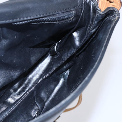 Celine Flap Shoulder Bag Leather, BLACK, LEATHER, Shoulder bag