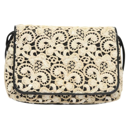 Chanel Floral CC Flap Bag Leather, WHITE, LEATHER, Shoulder bag