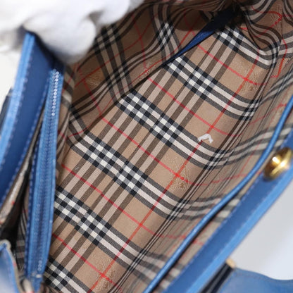 Burberry Vintage Handbag Leather, Blue, Leather, Handbag